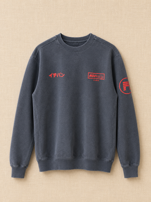 Mitch’s x Matuse x Naufrago Unisex Crewneck Sweatshirt - Faded Pepper Black